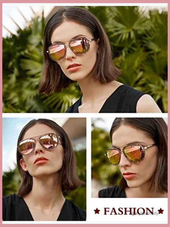 Polarized Retro Mirrored Sunglasses with Acetate Frame UV Protection